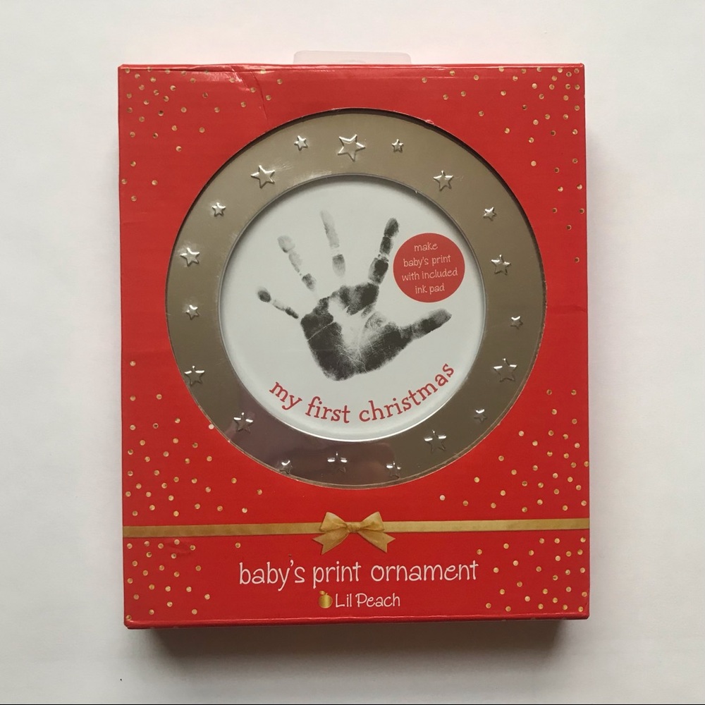 Lil Peach Baby Handprint Ornament Christmas  Keepsake